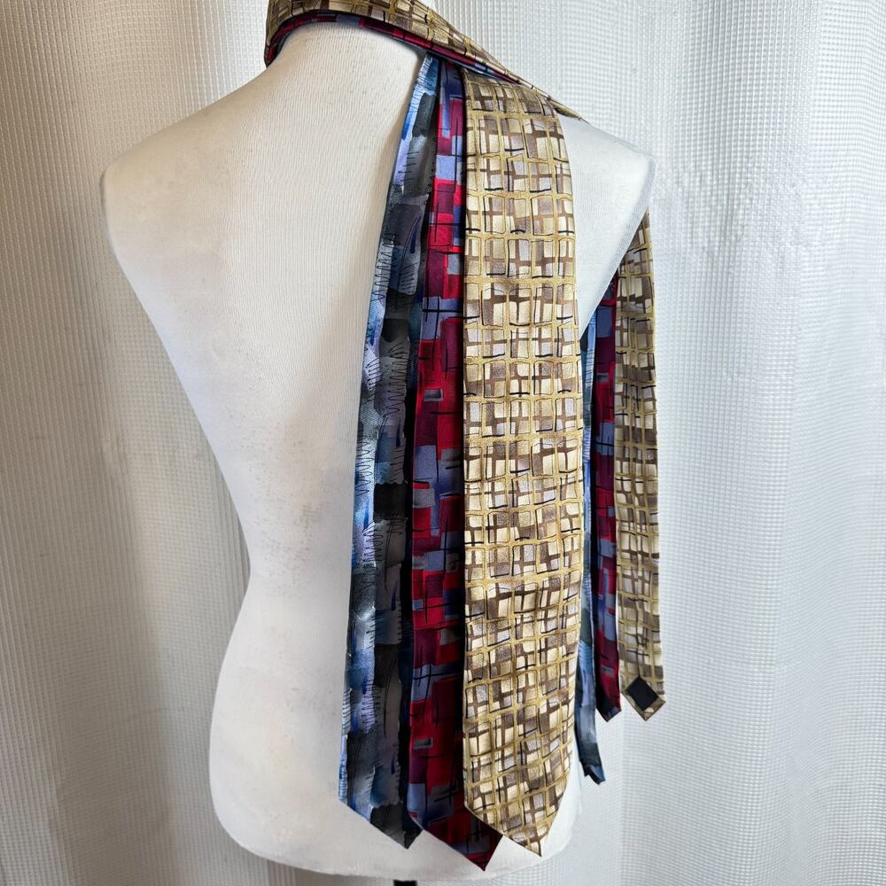Lot of 3 Jerry Garcia Ties 100% Silk Colorful Abstract Retro Y2K